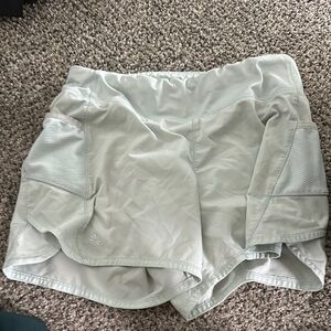 Athleta Athletic Shorts in Light Gray with Moisture-Wicking Fabric